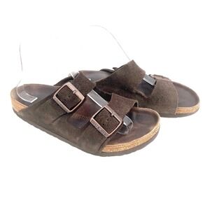 Birkenstock Arizona Mocha Brown Suede Two Strap Sandals EU 37